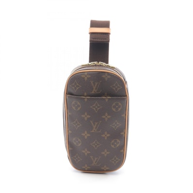 ルイ・ヴィトン LOUIS VUITTON ポシェットガンジュ ウエストバッグ ボディバッグ バッグ PVCコーティングキャンバス レザー モノグラム メンズ レディース ブラウン系 M51870 【中古】