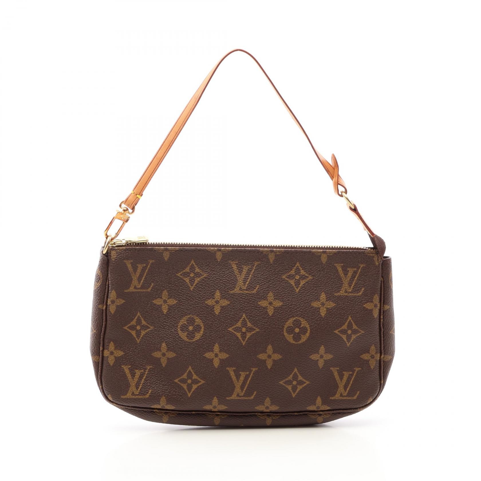 ルイ・ヴィトン LOUIS VUITTON ポシェットアクセソワール ハンドバッグ バッグ PVCコーティングキャンバス レザー モノグラム レディース ブラウン系 M51980 【中古】