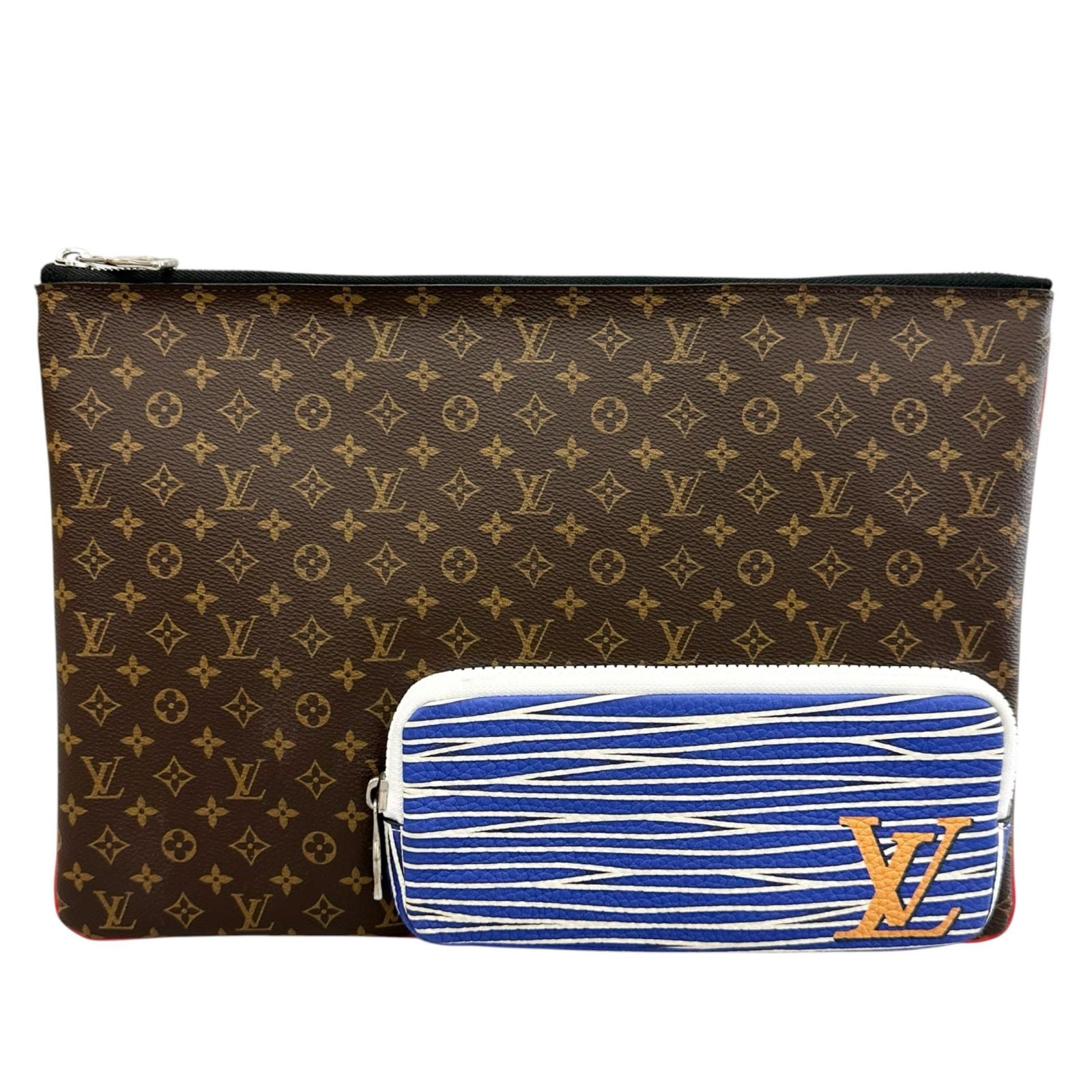 美品 LOUIS VUITTON ルイ・ヴィトン パッチワーク モノグラム M69690 クラッチバッグ モノグラムキャンバス ブラウン メンズ【中古】