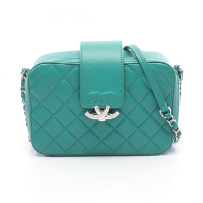 シャネル CHANEL マトラッセ ハーフココ ショルダーバッグ バッグ キャビアスキン(グレインドカーフ) レディース グリーン系 【中古】