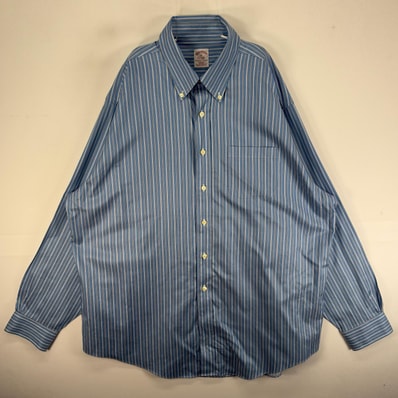 古着 ブルックスブラザーズ Brooks Brothers 長袖シャツ ボタンダウン XL ブルー系 ストライプ メンズ