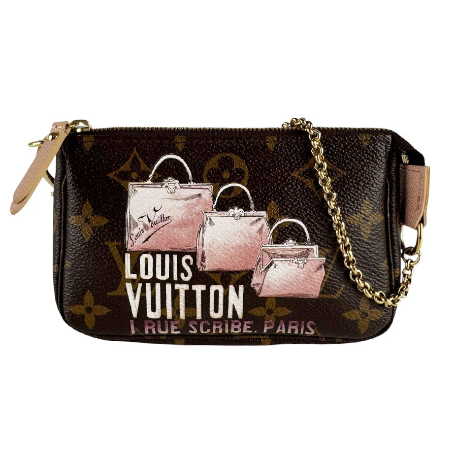 ルイ ヴィトン LOUIS VUITTON ハンドバッグ アクセサリーポーチ モノグラム ミニ ポシェット アクセソワール モノグラムキャンバス ブラウン/ピンクベージュ ゴールド レディース M60245【中古】 z10634