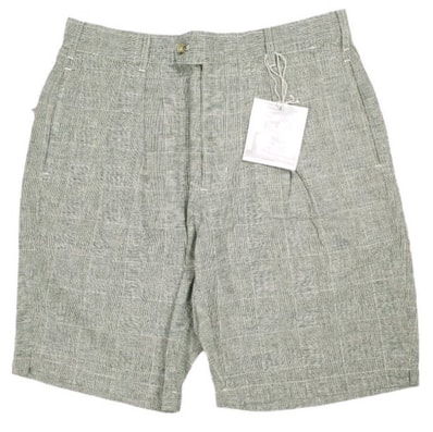 新品 Engineered Garments エンジニアードガーメンツ アメリカ製 Sunset Short - CL Glen Plaid サンセットショーツ コットンリネン グレンチェック S Gray 1タック ショートパンツ ボトムス g25271