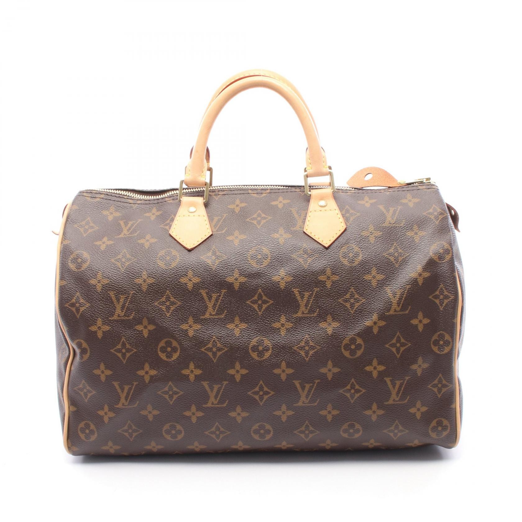 ルイ・ヴィトン LOUIS VUITTON スピーディ35 モノグラム ハンドバッグ バッグ PVCコーティングキャンバス レザー モノグラム レディース ブラウン系 M41524 【中古】