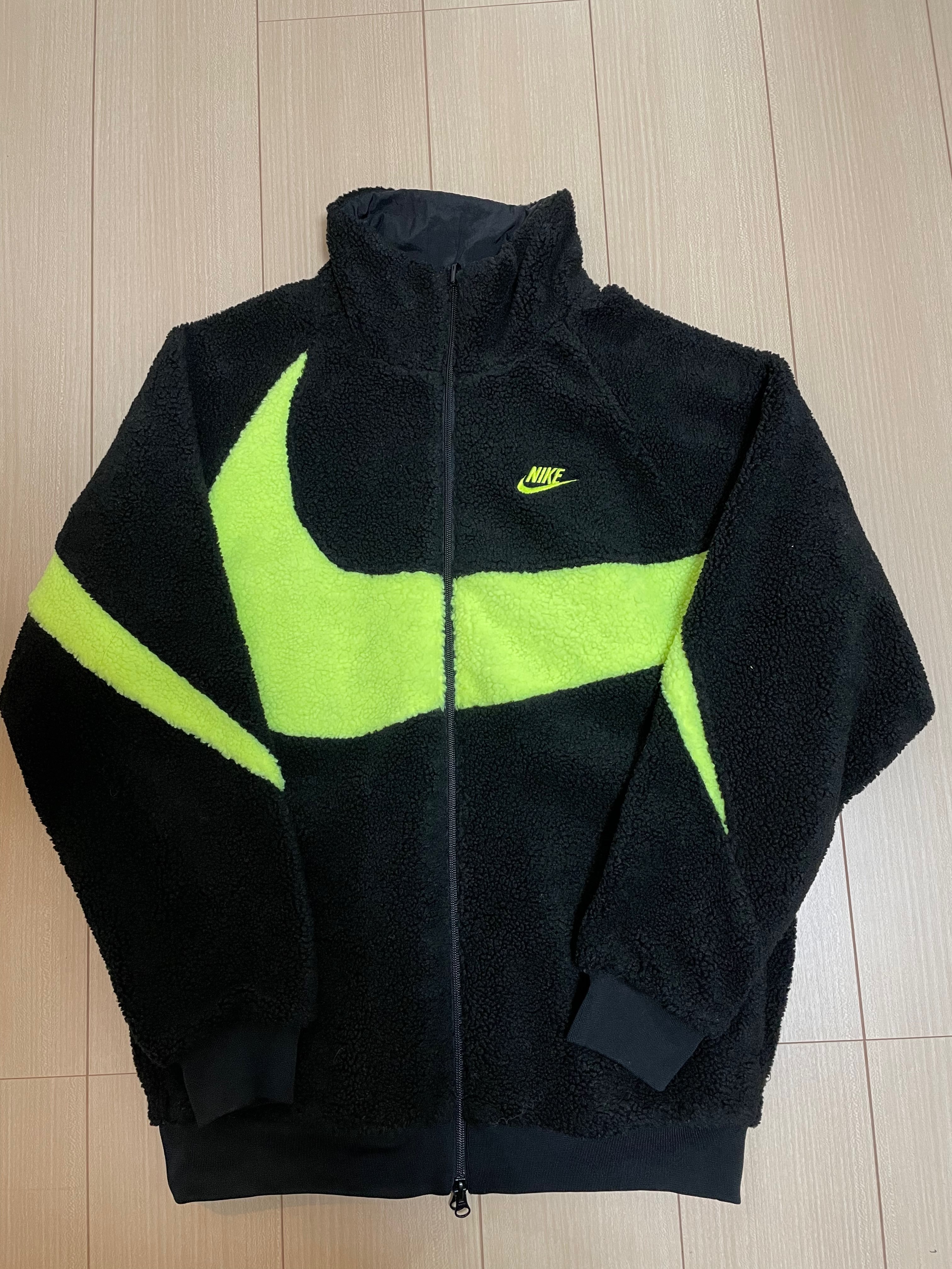 Nike Big Swoosh Reversible Boa Jacket"Black Neon"