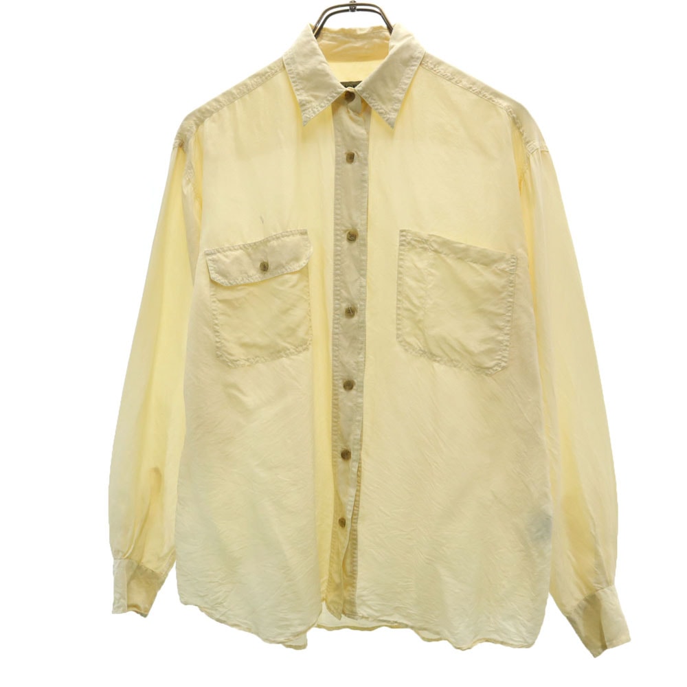 Calvin klein カルバンクライン 90s シルク オールド 長袖 シャツ M クリーム系 Sport