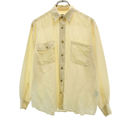 Calvin klein カルバンクライン 90s シルク オールド 長袖 シャツ M クリーム系 Sport
