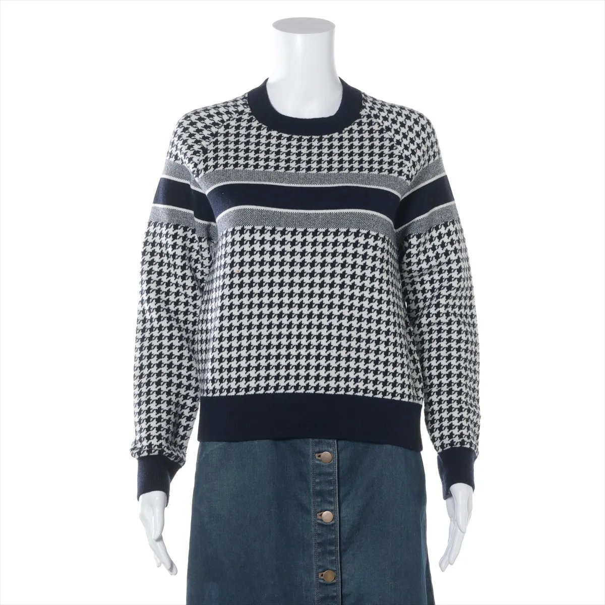 ■極美品 クリスチャンディオール カシミヤ 千鳥格子柄