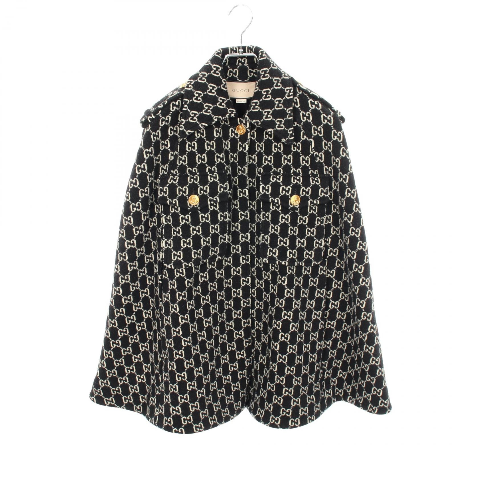 C (やや傷や汚れあり)】グッチ GUCCI GGジャガード ケープ ポンチョ
