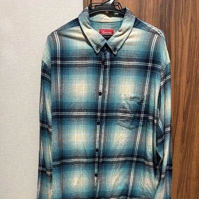 Supreme Shadow Plaid Flannel Shirt "Blue"