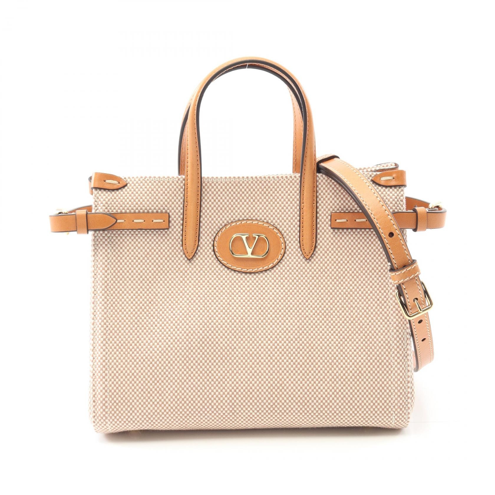 ヴァレンチノ Valentino ANTIBES ハンドバッグ バッグ キャンバス レザー レディース ベージュ系 / ブラウン系 6W2B0R20EZTR2H 【新品】