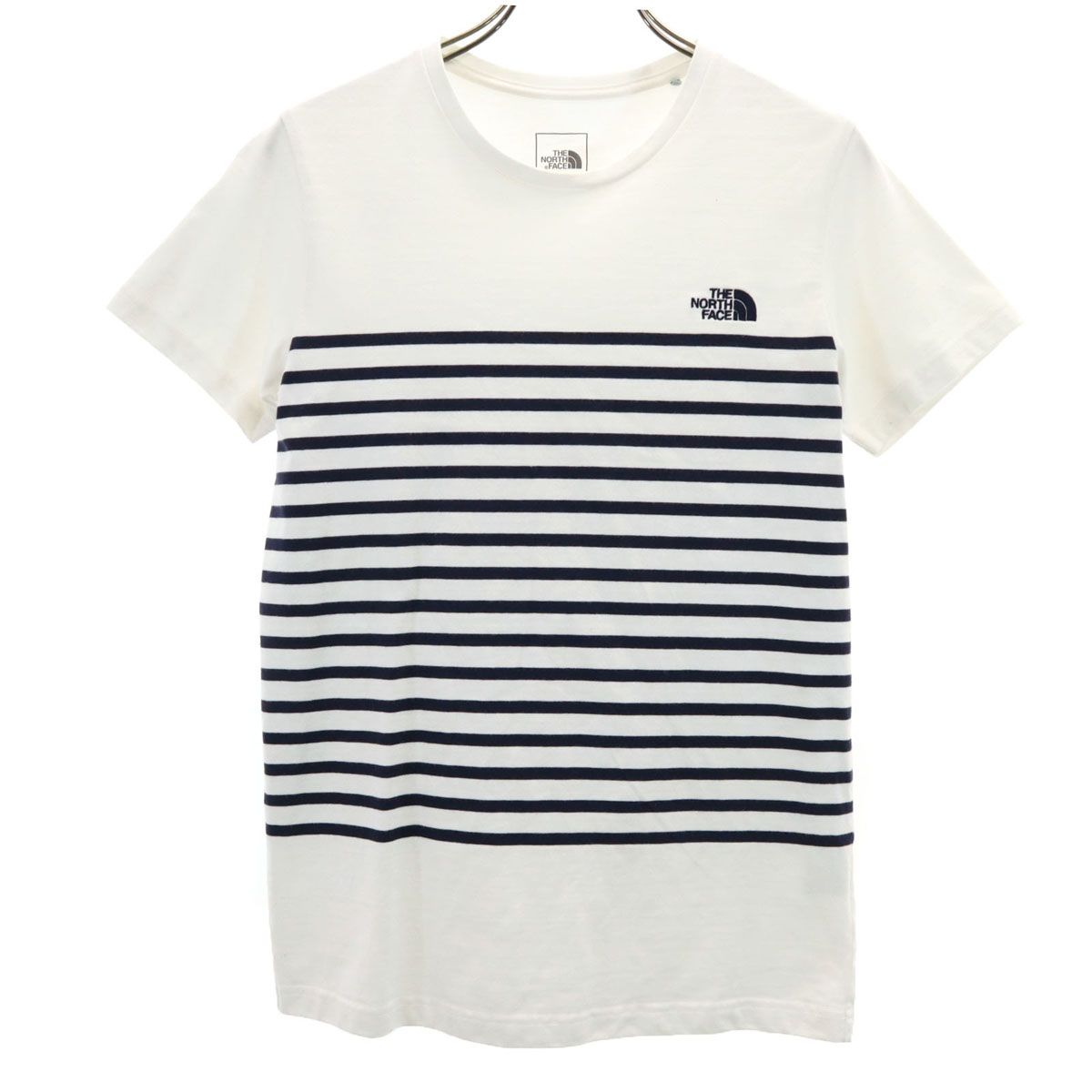 THE NORTH FACE ノースフェイス パネルボーダー柄 半袖 Tシャツ M ホワイト アウトドア NTW32137