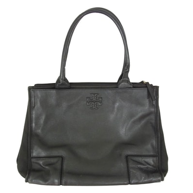 Tory Burch トリーバーチ レザー トート ハンド バッグ ブラック系【中古】