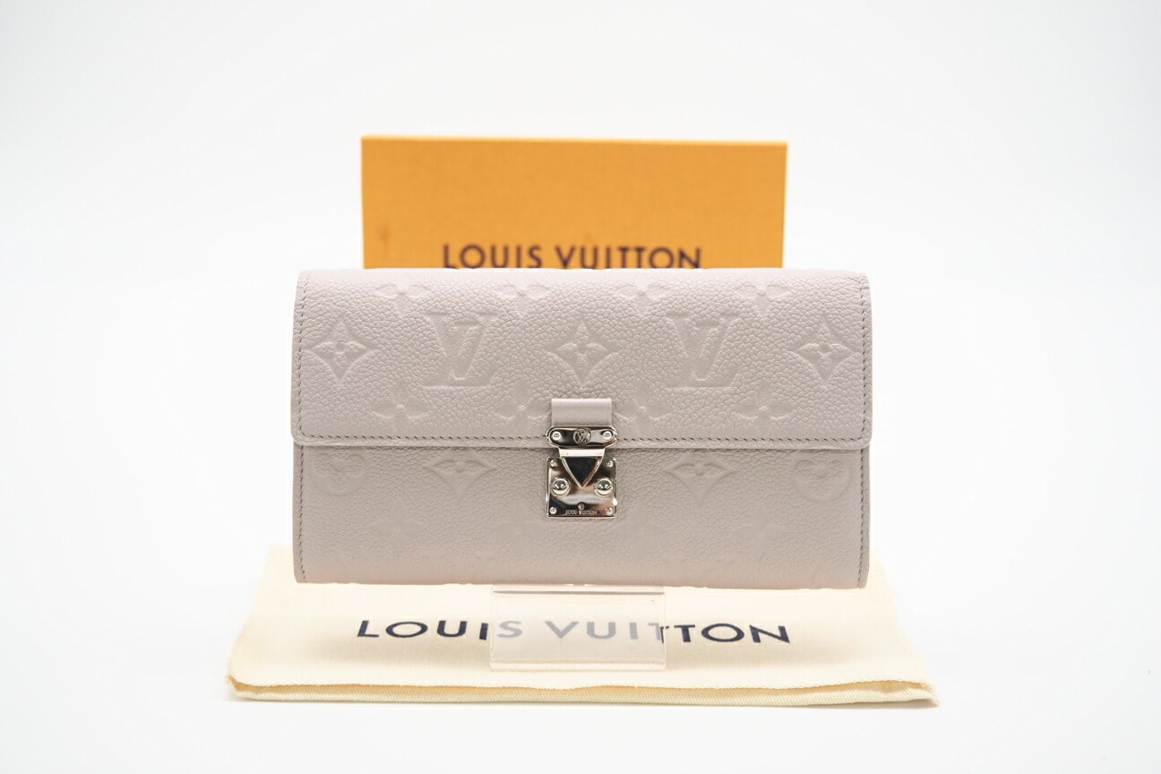 極美品 LOUIS VUITTON ルイ・ヴィトン アンプラント ポルトフォイユサラメティス ブルーム M13463 長財布 ピンク系 グレー カウハイド グレインレザー レディース