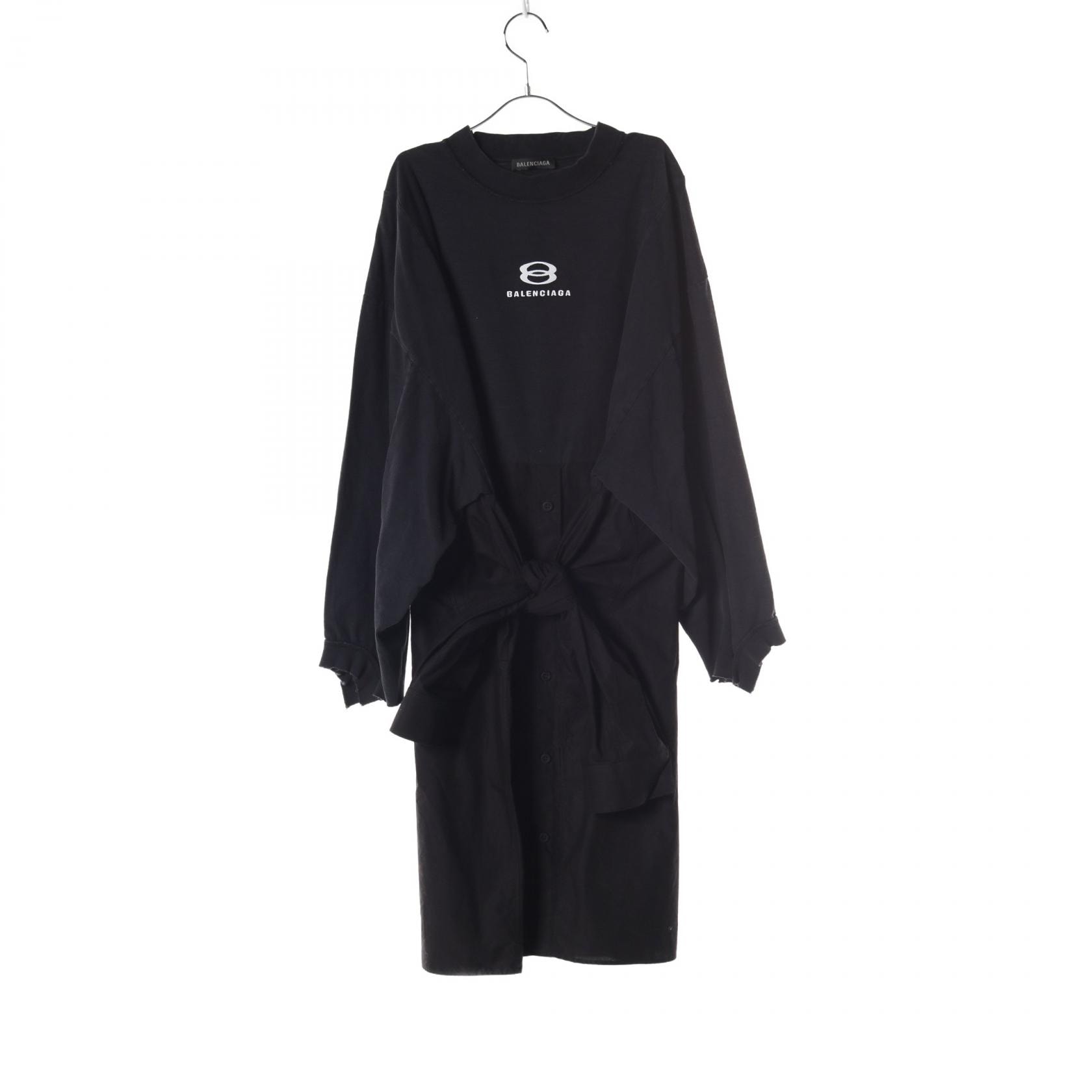 バレンシアガ BALENCIAGA ワンピース 衣料品 トップス コットン レディース ブラック系 【中古】