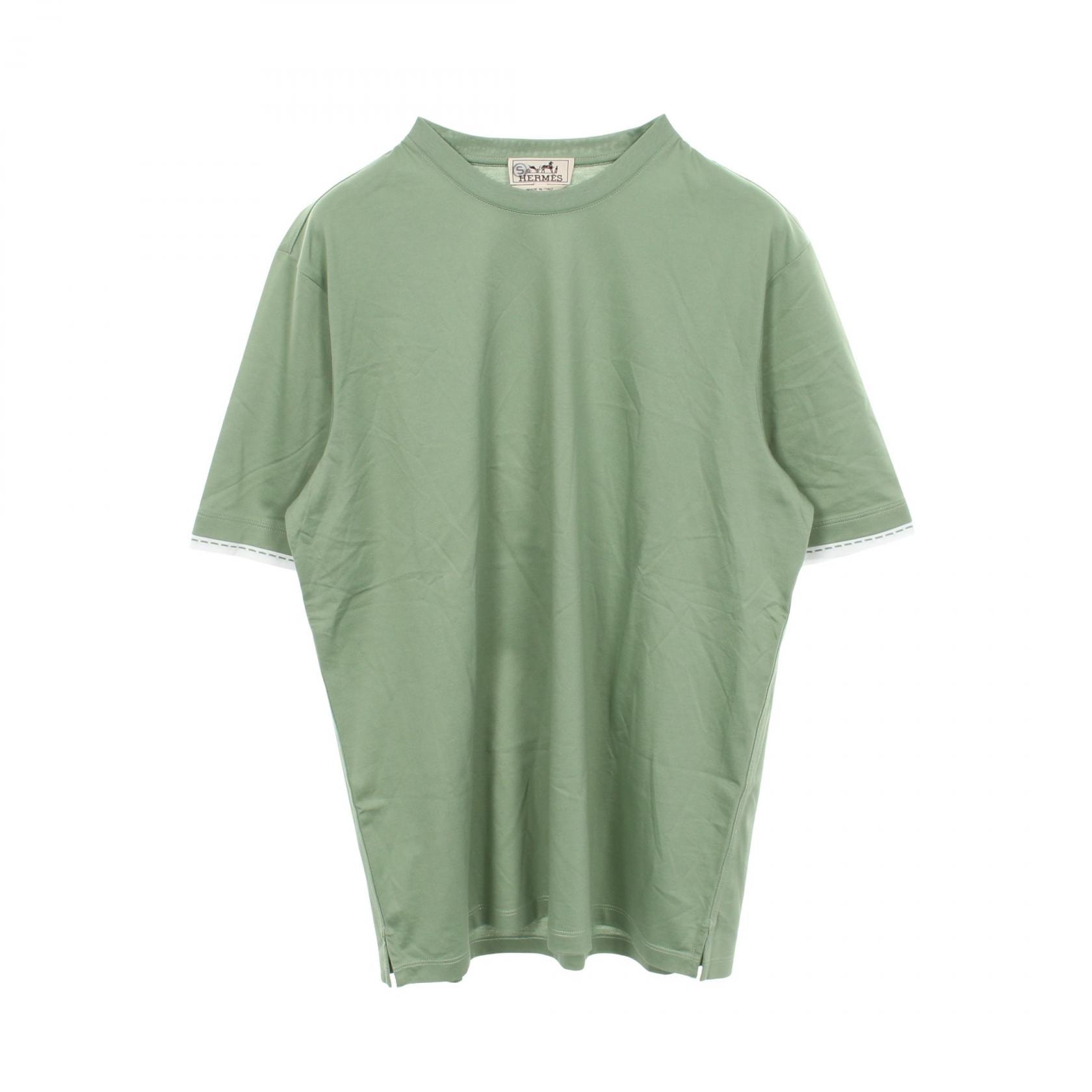 エルメス HERMES 半袖Tシャツ 衣料品 トップス コットン メンズ グリーン系 【中古】