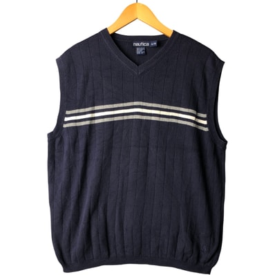 古着 90年代 ノーティカ NAUTICA Vネック コットンニットベスト メンズXL相当 ヴィンテージ/eaa592683