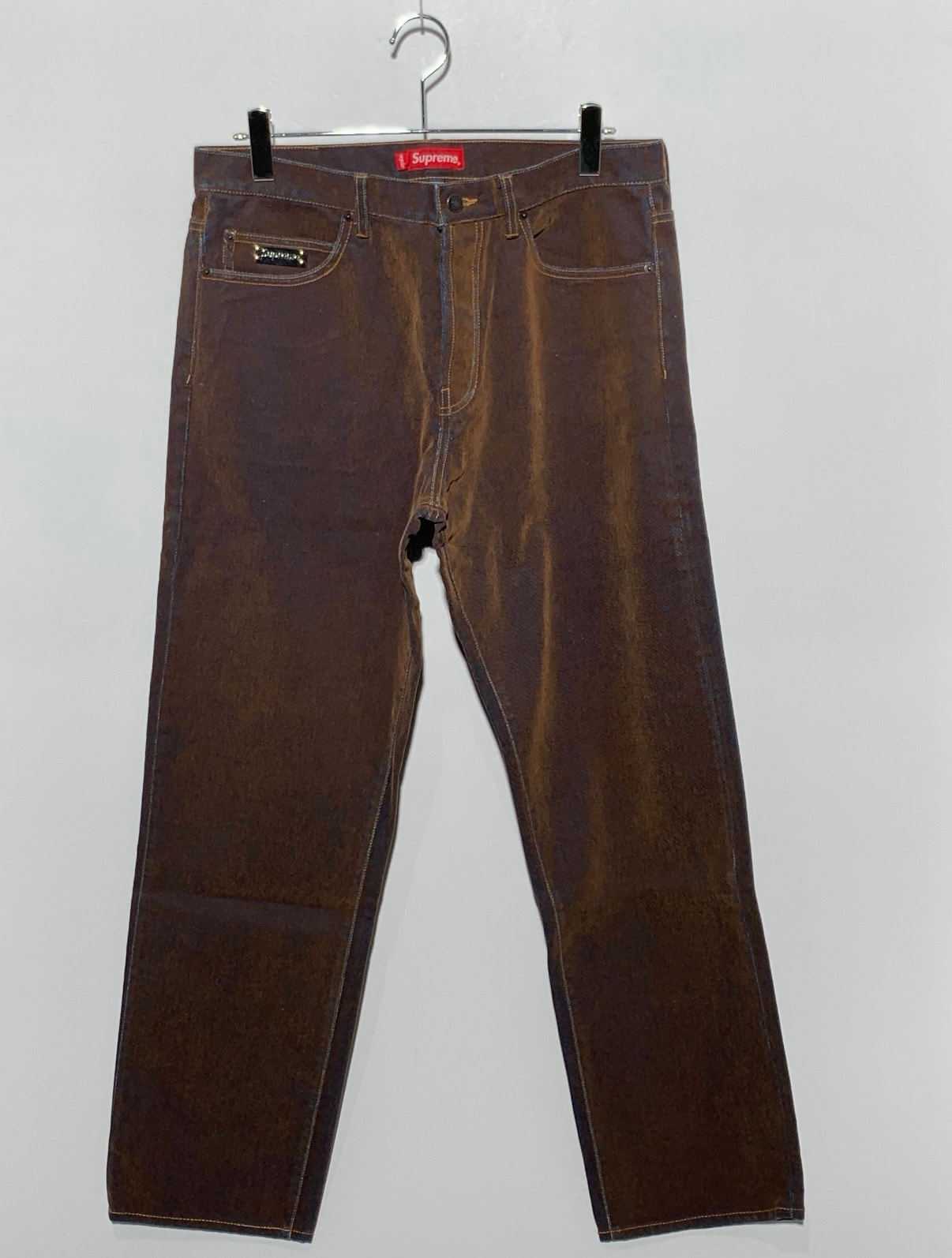 Supreme Flocked Denim Regular Jean "Brown"