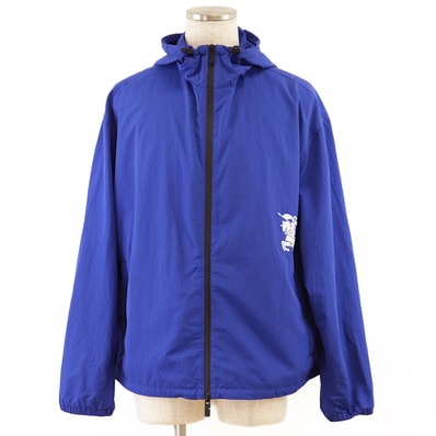 美品 バーバリー クロップド ナイロンジャケット ブルゾン メンズ ブルー M BURBERRY