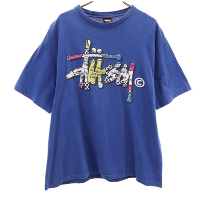 STUSSY ステューシー 半袖 Tシャツ L ブルー