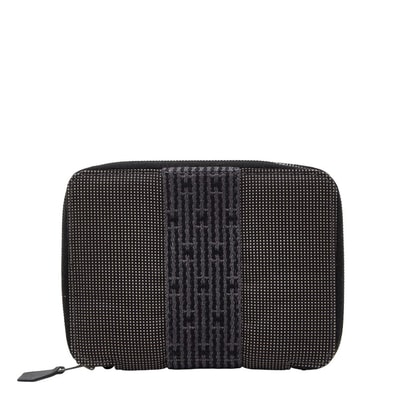 エルメス アジェンダ エールライン 手帳カバー グレー キャンバス レディース HERMES 【中古】