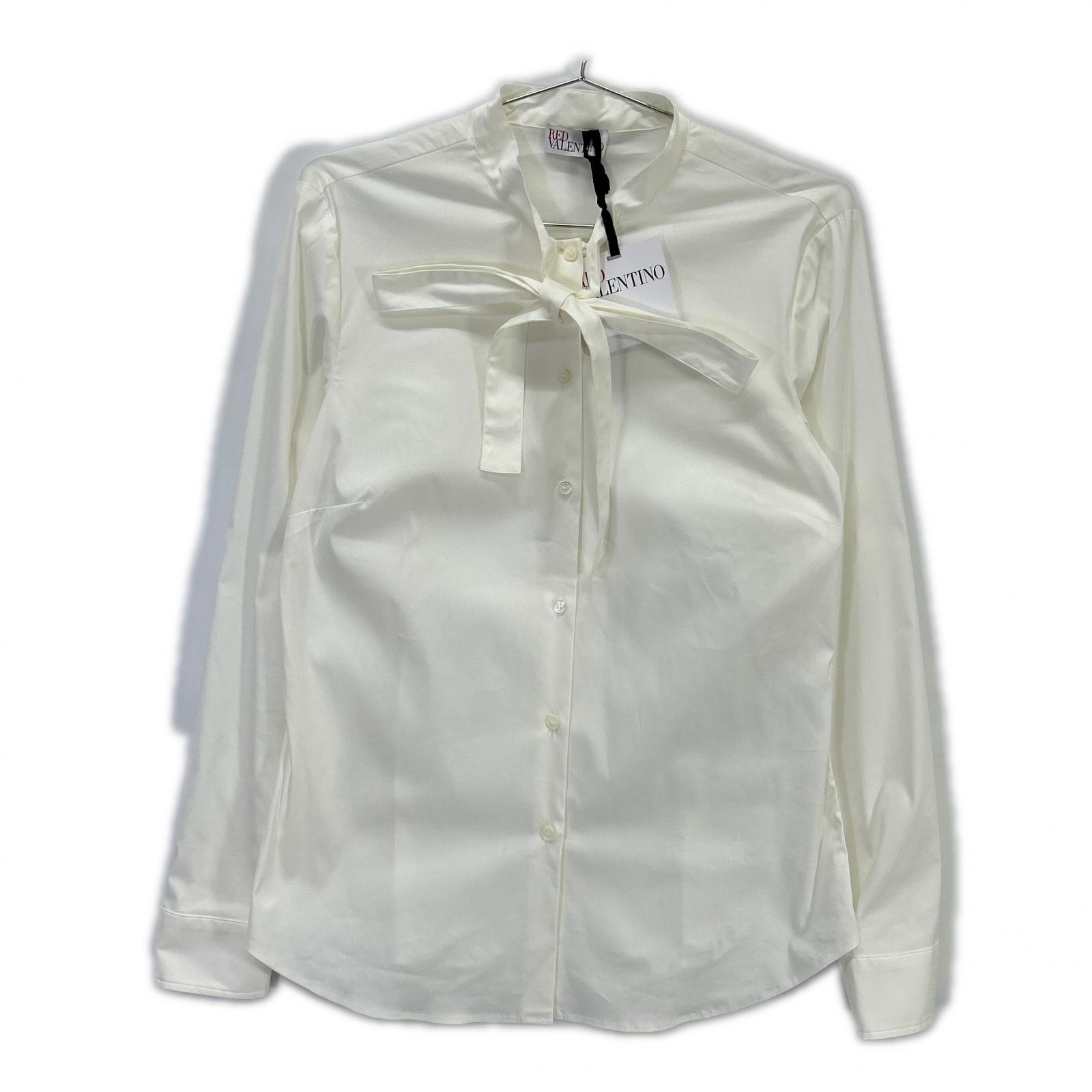 レッドヴァレンチノ XR3ABI65 ホワイト コットン ボウタイ シャツ 42