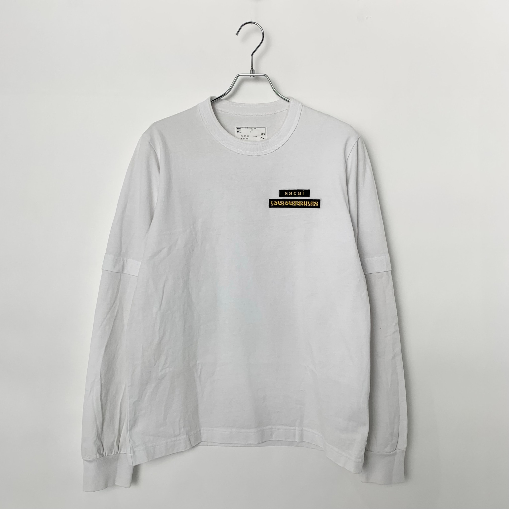 sacai Hank Willis Thomas Graphic L/S T-Shirt White