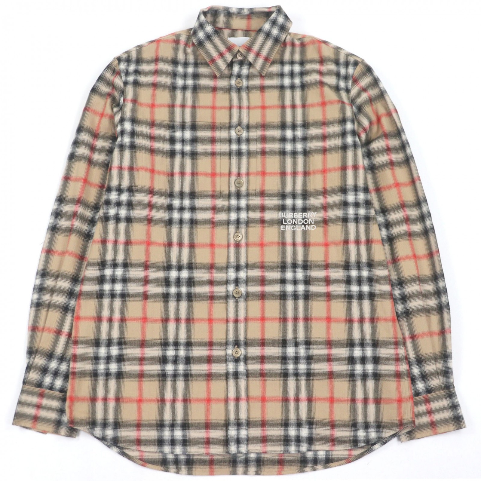 極美品 バーバリー 長袖シャツ ベージュ メンズ XS 8036773