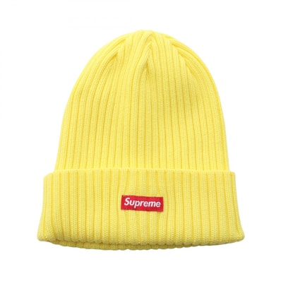 シュプリーム Supreme ボックスロゴ ニットキャップ ニットキャップ 帽子 コットン メンズ レディース イエロー系 【中古】