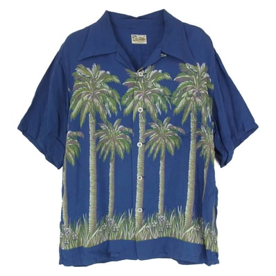 The REAL McCOY'S ザリアルマッコイズ その他トップス Aloha McCOY アロハ マッコイ ハワイアン シャツ ブルー系 M【中古】