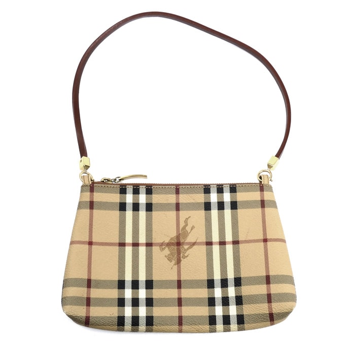 BURBERRY バーバリー チェック ポーチ ベージュ レディース【中古】