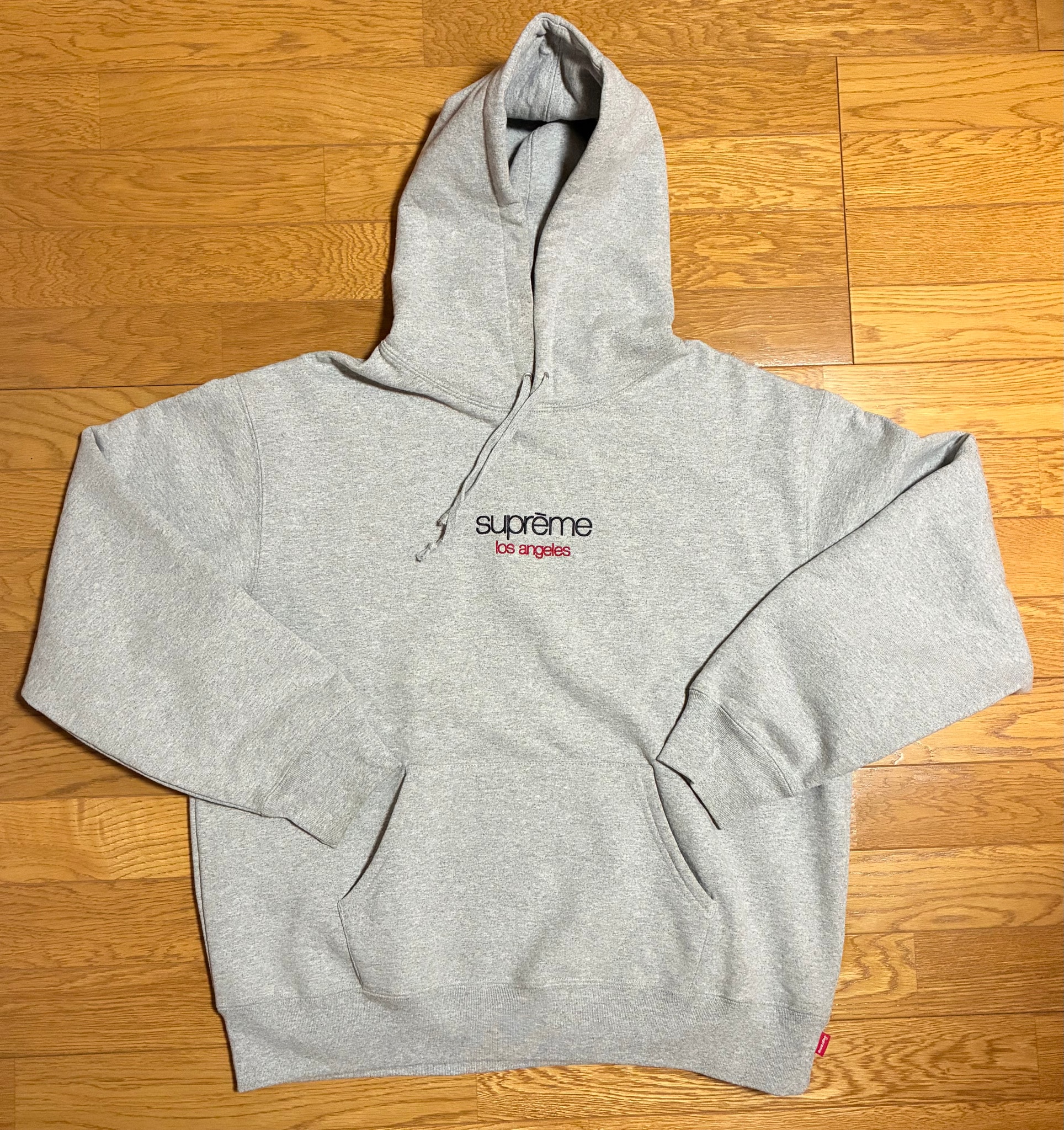 Supreme Classic Logo Shop Hooded Sweatshirt (Los Angels) "Heather Grey"