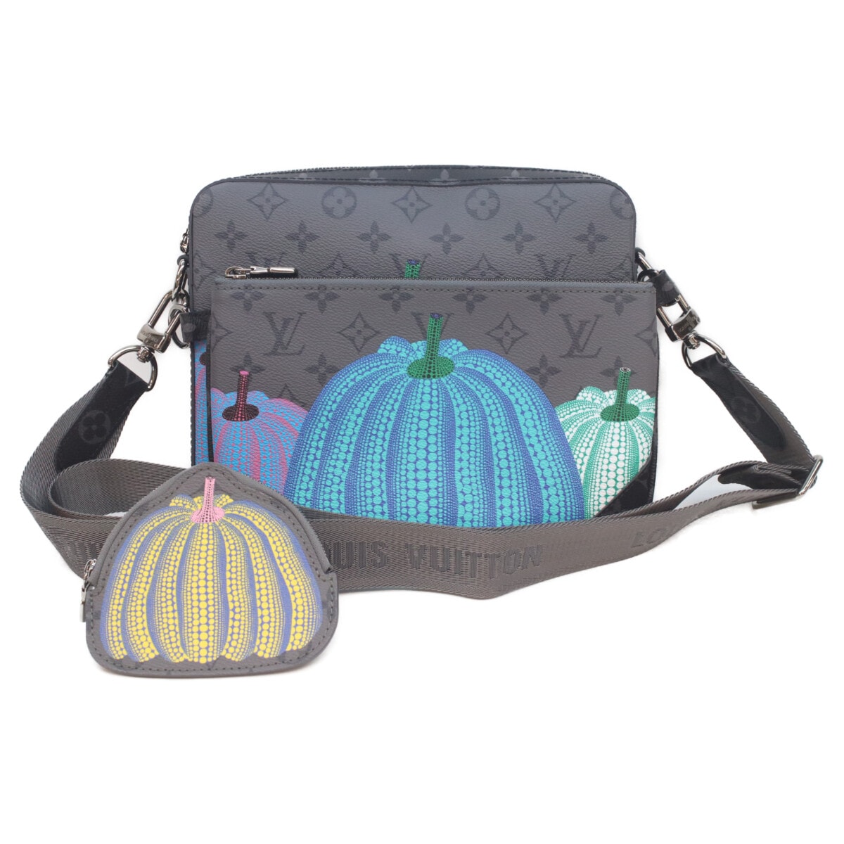 ルイヴィトン ×YK 草間彌生 M46435 モノグラムパンプキン トリオメッセンジャー