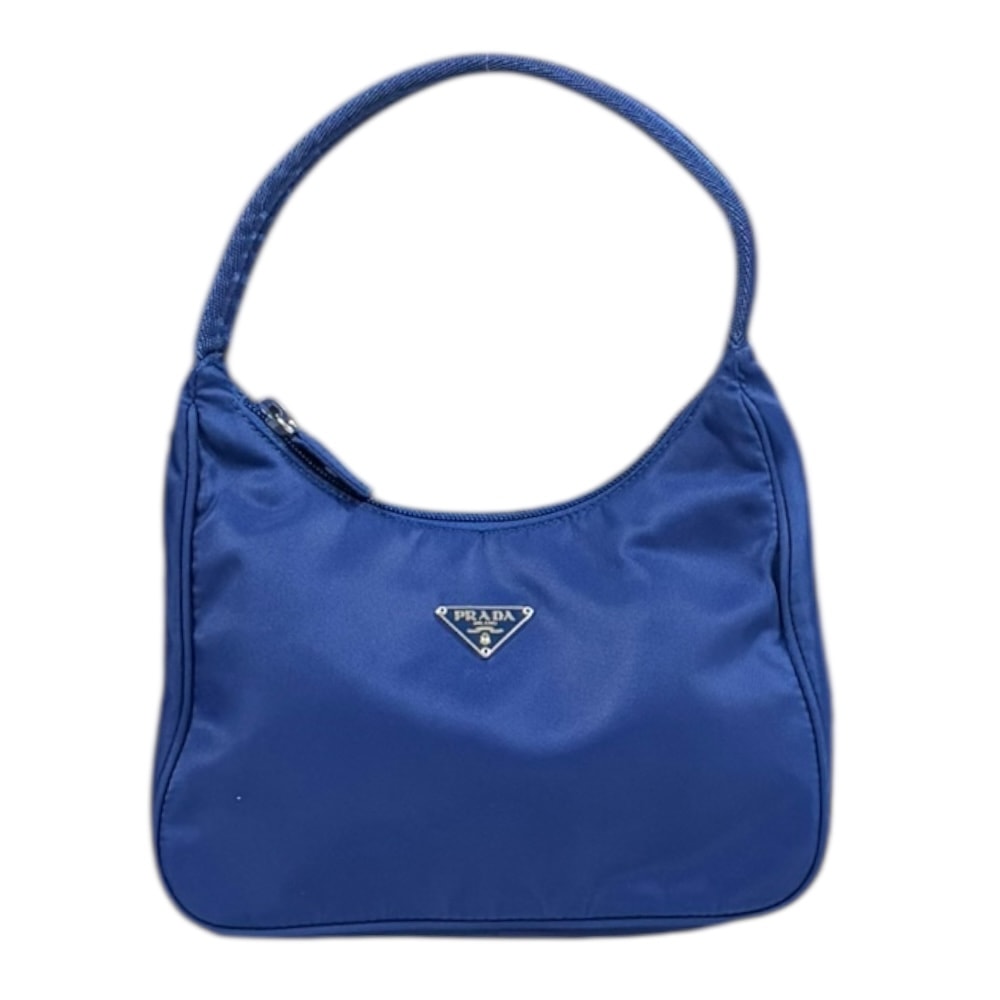 プラダ ハンドバッグ ナイロン MV519 ブルー レディース PRADA  中古