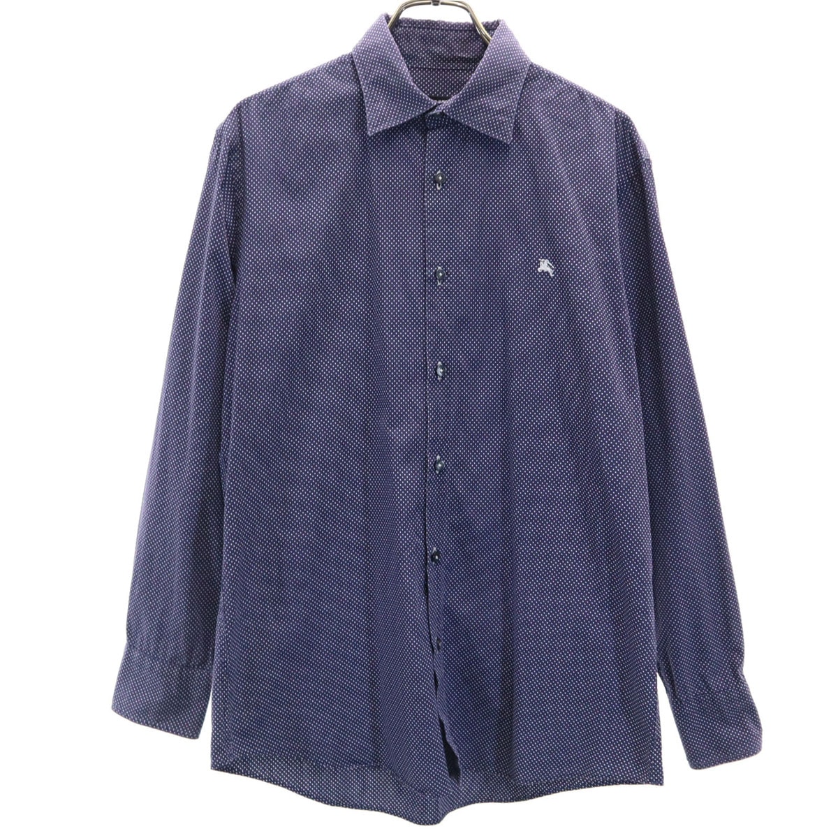 BURBERRY BLUE LABEL バーバリーブルーレーベル ドット柄 長袖 シャツ 2 ネイビー 三陽商会 水玉