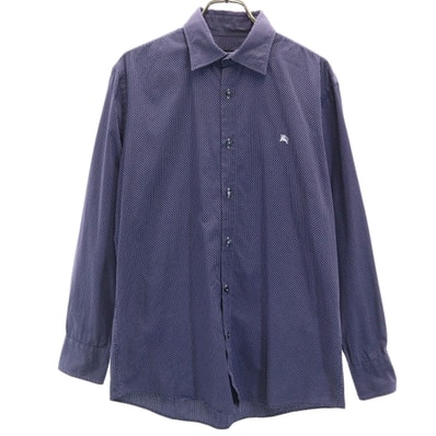 BURBERRY BLUE LABEL バーバリーブルーレーベル ドット柄 長袖 シャツ 2 ネイビー 三陽商会 水玉