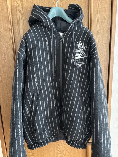 Stussy x Nike Striped Wool Jacket "Black"