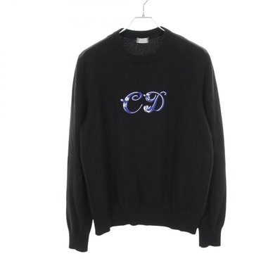 ディオール Dior DIOR × KENNY SCHARF CDロゴ刺繍 ニット 衣料品 トップス カシミヤ メンズ ブラック系 193M637AT326 【中古】