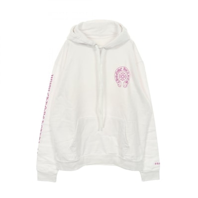 Chrome Hearts Back Horse Shoe Logo Glitter Print Hoodie Online Exclusive "White/Pink"