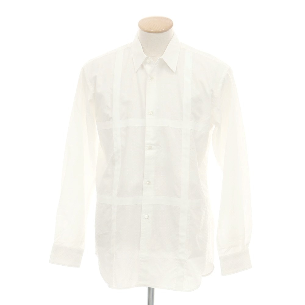 【中古】コムデギャルソンシャツ COMME des GARCONS SHIRT 2025年春夏 コットンレーヨン ドット レギュラーカラー カジュアルシャツ ホワイト【サイズS】【メンズ】