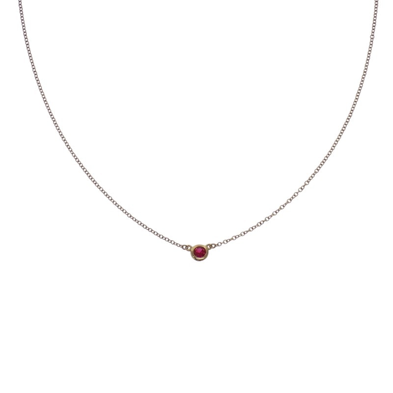 ティファニー TIFFANY&Co. カラーバイザヤード 62632747 ネックレス K18イエローゴールド ゴールド ルビー レディース【中古】【Aランク】