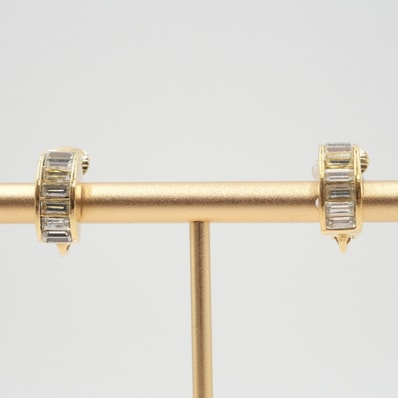 Christian Dior(クリスチャン ディオール)ヴィンテージ バゲットラインストーン イヤリング ゴールドカラー レディース【中古】
