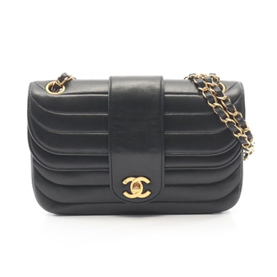 シャネル CHANEL マドモアゼル ショルダーバッグ バッグ ラムスキン(羊革) レディース ブラック系 【中古】