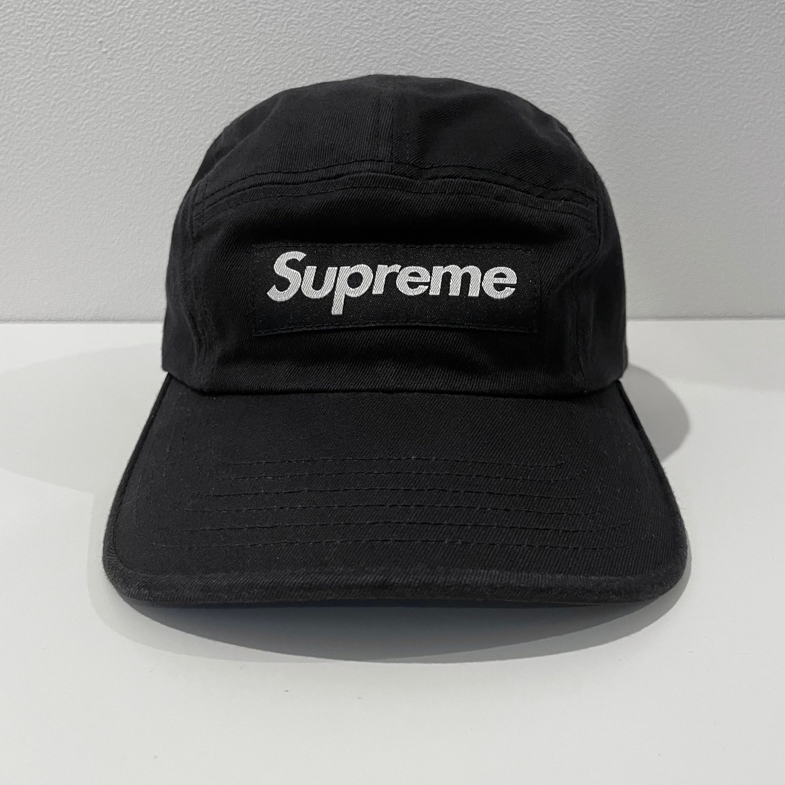 Supreme Washed Chino Twill Camp Cap "Black"(22SS)