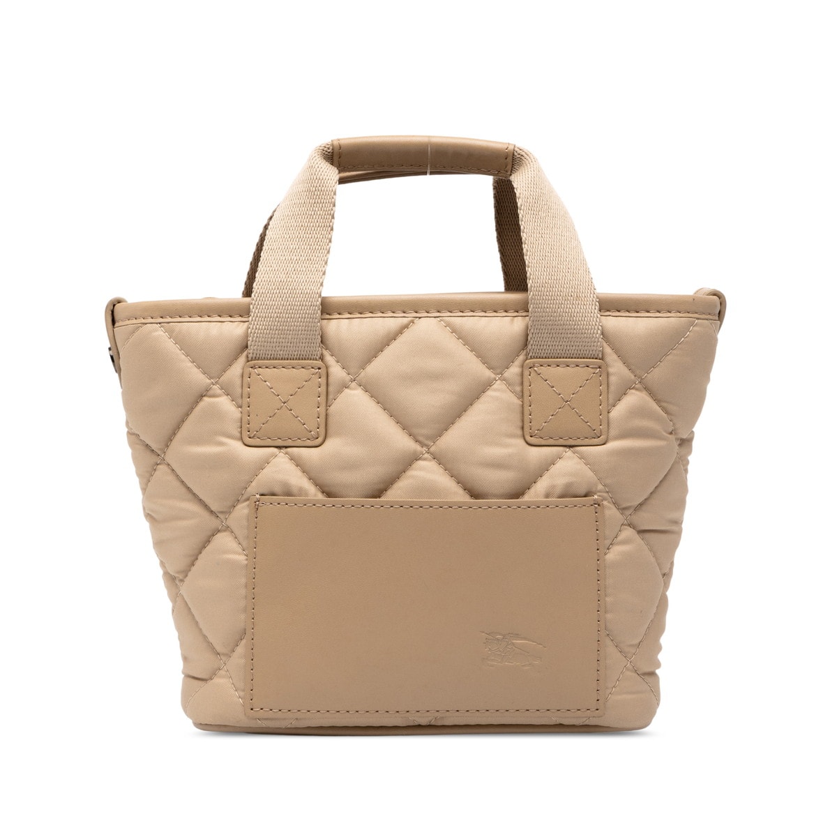 バーバリー ノバチェック ミニ トートバッグ ベージュ ナイロン レザー レディース BURBERRY 中古