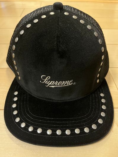 Supreme Studded Velvet Mesh Back 5-Panel "Black"