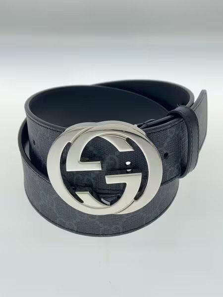 GUCCI GG Supreme Canvas Belt ”Black/Gray”