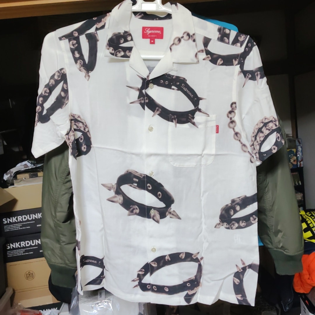 studded collars rayon s/s shirt 