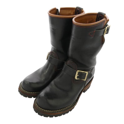 WESCO ウエスコ ENGINEER BOOTS BOSS エンジニア ブーツ ベルト ロング Vibramソール アウトドア シューズ ブラック系 6D【中古】