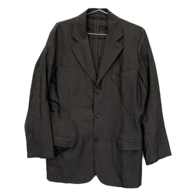 シーピーカンパニー グレー コットンリネンヘリンボーン テーラードジャケット 46